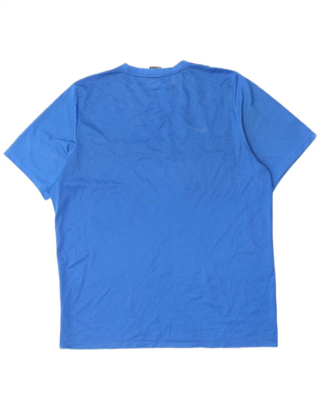 NIKE Herren Dri Fit T-Shirt Top 2XL Blaues Colourblock-Polyester
