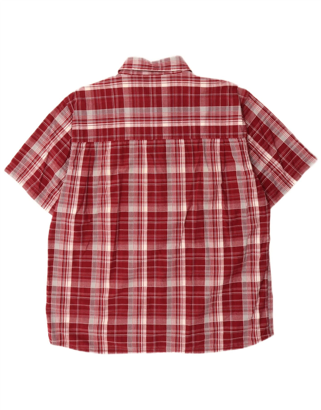 Wrangler Herren-Kurzarmhemd XL, rot kariert, Baumwolle