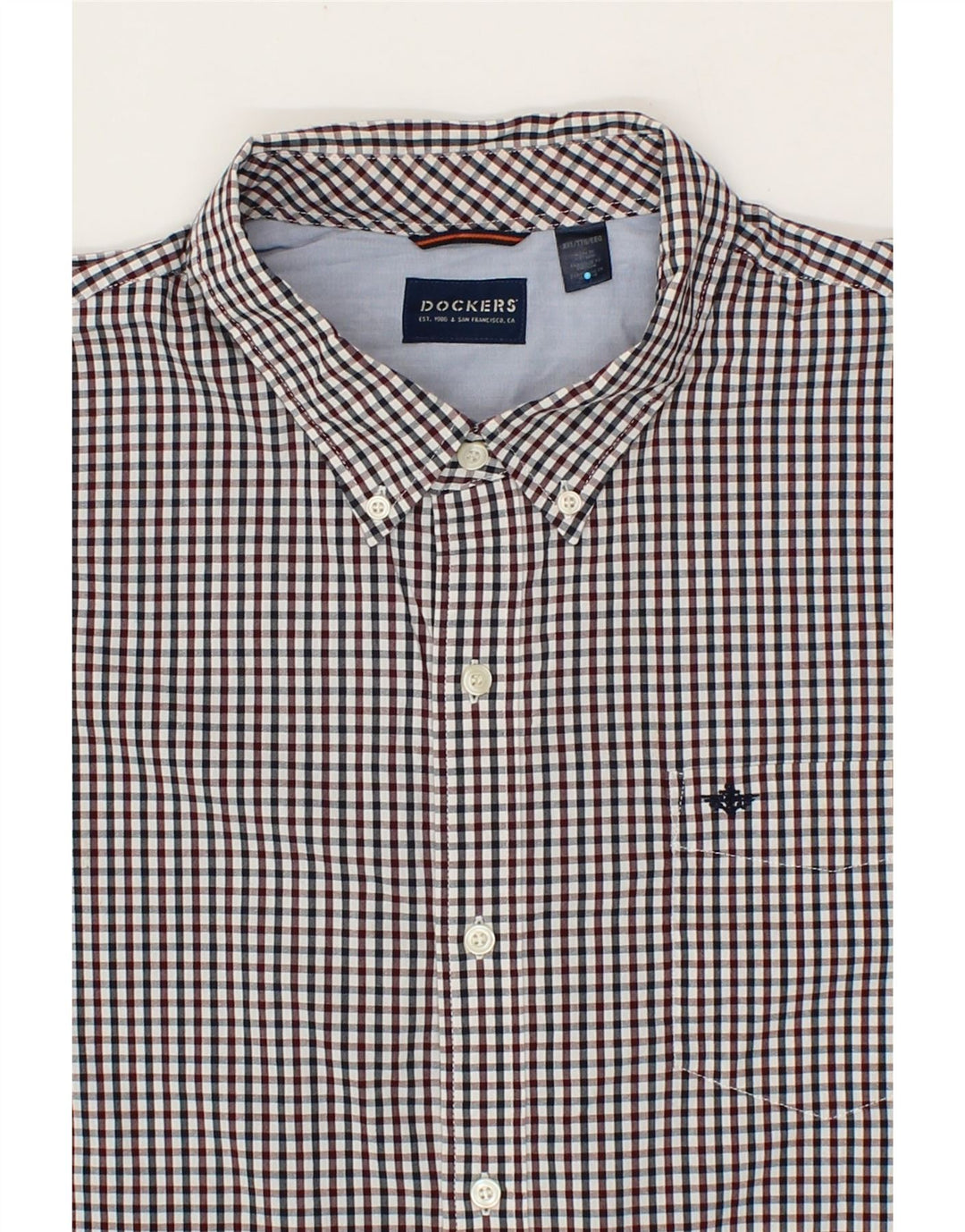 DOCKERS Mens Shirt 2XL Multicoloured Gingham Cotton Vintage Dockers and Second-Hand Dockers from Messina Hembry 