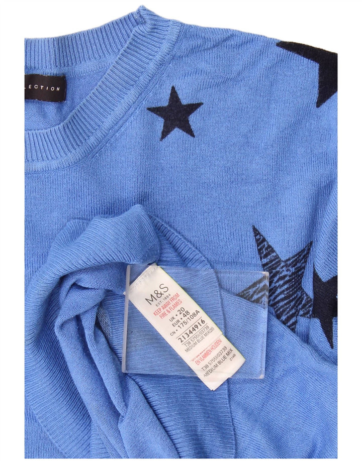 Marks & Spencer Damen-Pullover mit abstraktem Muster und Rundhalsausschnitt, UK 20 2XL