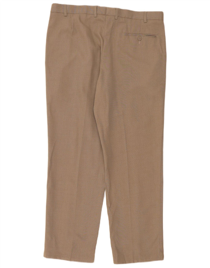 Gerade Herren-Anzughose von Marks & Spencer, W36, L29, Beige, Polyester