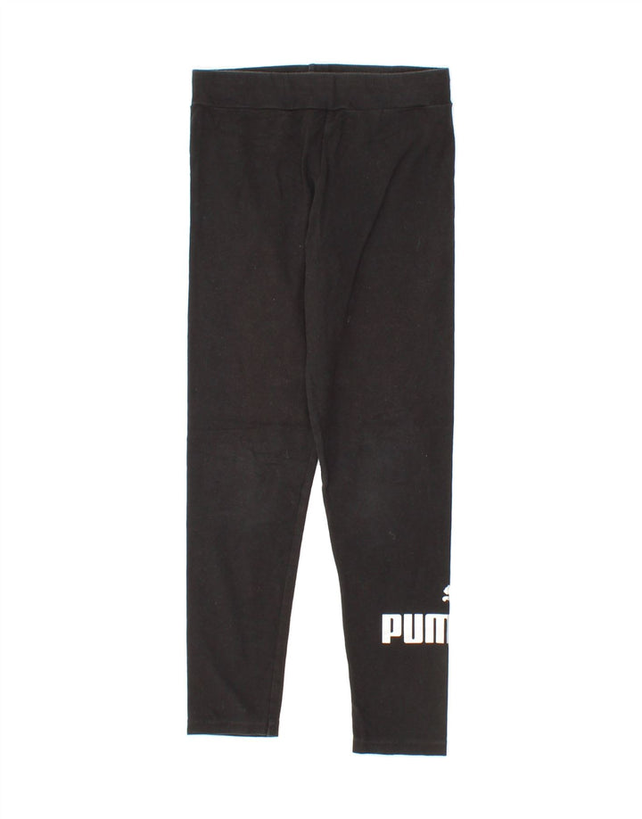 PUMA Girls Graphic Leggings 9-10 Years  Black Vintage Puma and Second-Hand Puma from Messina Hembry 