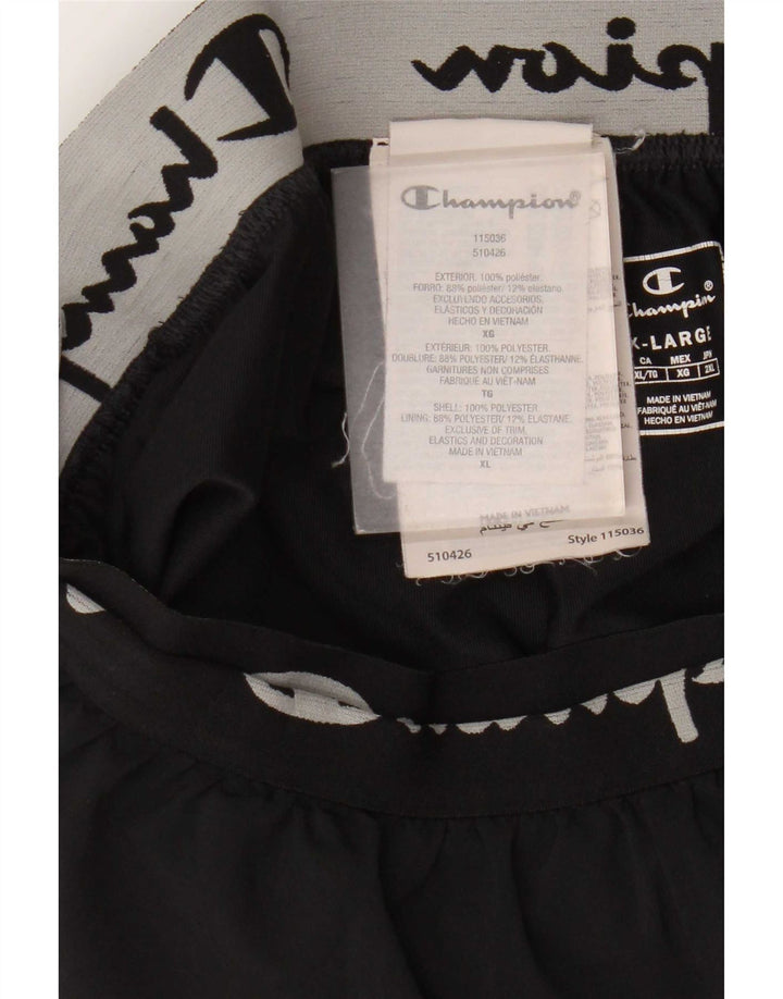 Champion Damen Graphic Sport Shorts UK 18 XL Schwarz Polyester