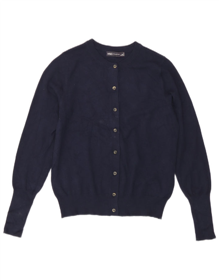 Marks & Spencer Damen-Cardigan-Pullover UK 10 Small Marineblaue Viskose