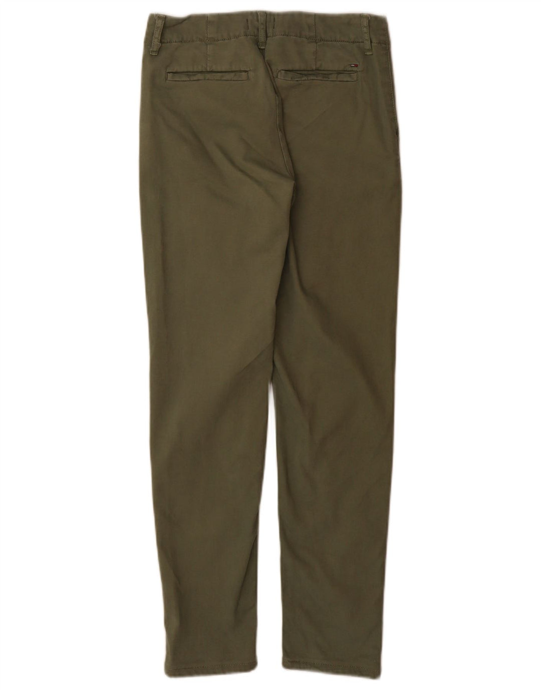 Tommy Hilfiger Slim Chino-Hose für Damen, W25, L30, grüne Baumwolle