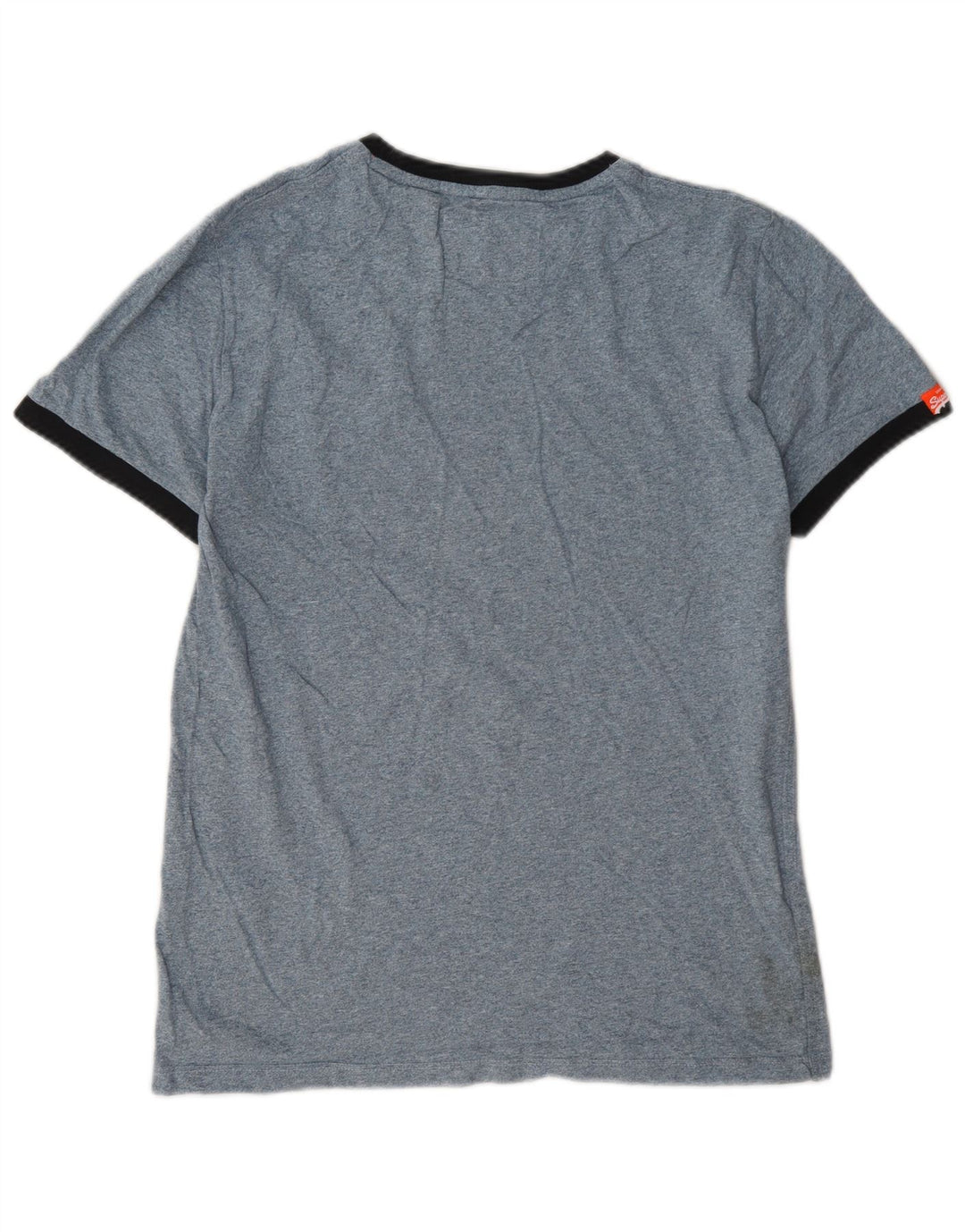 Superdry Herren-T-Shirt-Oberteil, klein, blau gefleckte Baumwolle