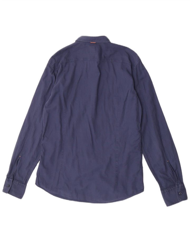 Hugo Boss Herren-Slim-Fit-Hemd, groß, Marineblau