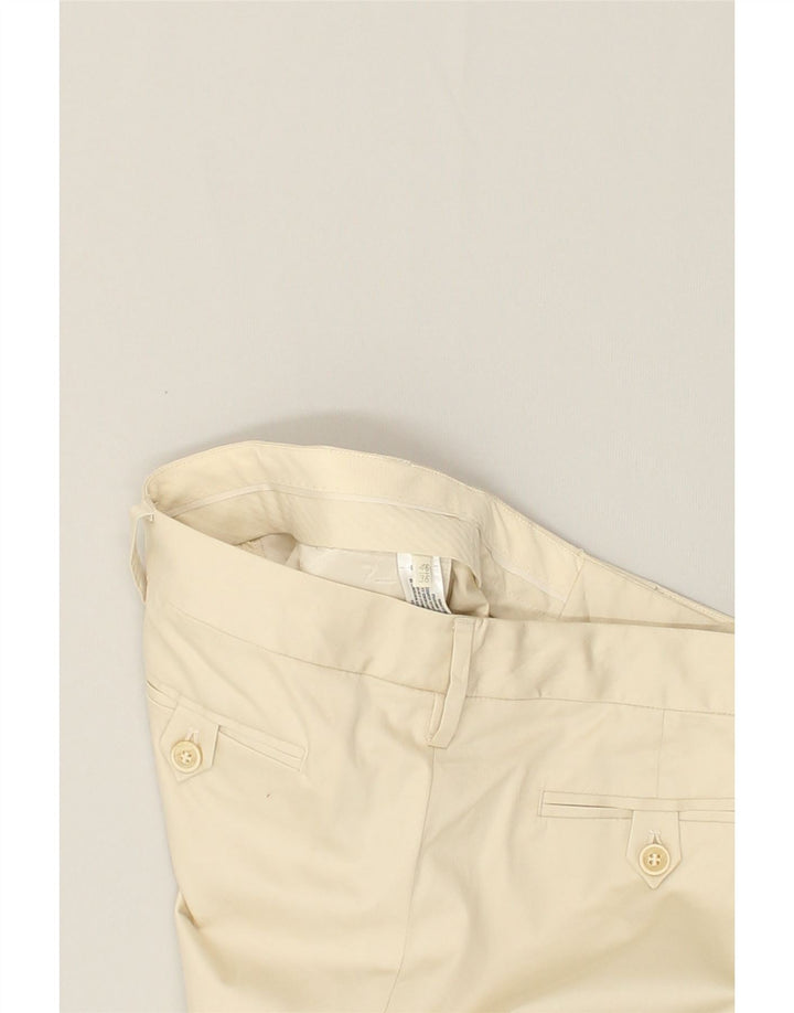 MASSIMO DUTTI Womens Straight Casual Trousers W36 L34 Beige Cotton | Vintage Massimo Dutti | Thrift | Second-Hand Massimo Dutti | Used Clothing | Messina Hembry 