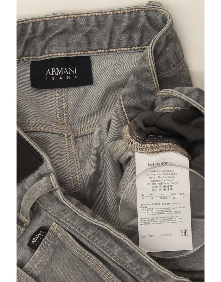 Armani Herren Slim Jeans W34 L30 Graue Baumwolle