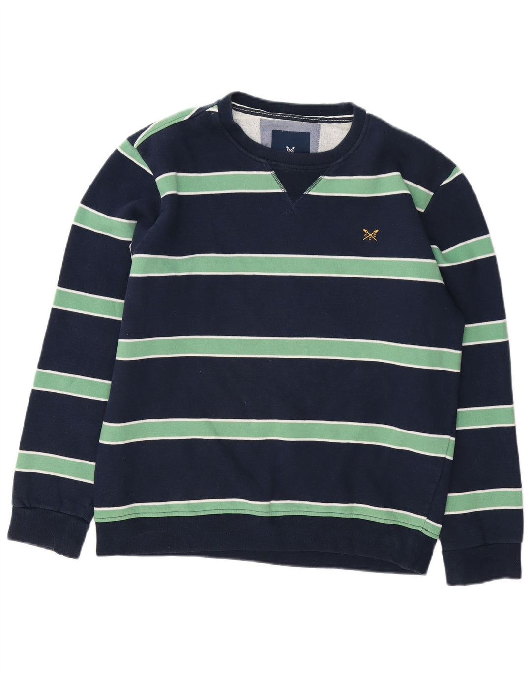 Crew Clothing Herren-Sweatshirt, mittelgroß, marineblau, gestreift, Baumwolle
