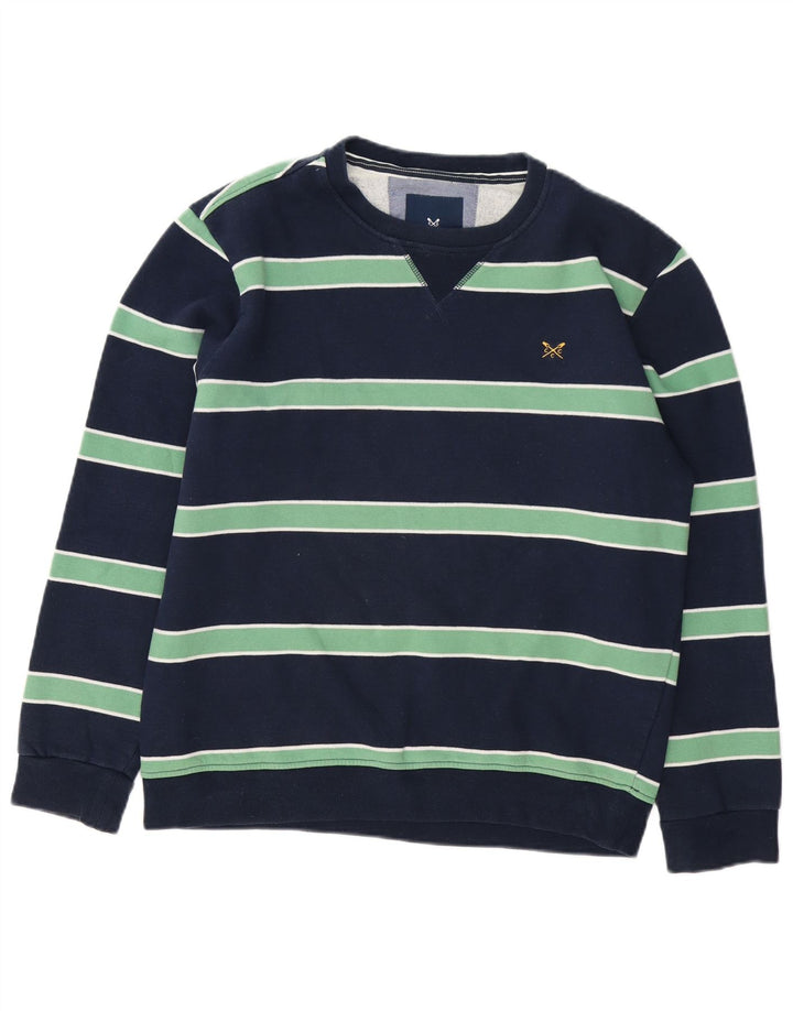 Crew Clothing Herren-Sweatshirt, mittelgroß, marineblau, gestreift, Baumwolle