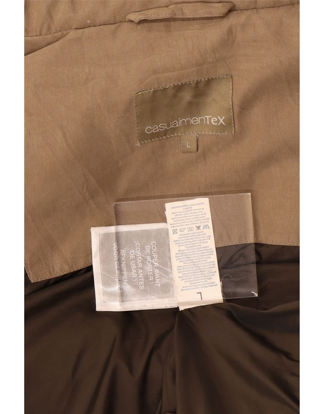 VINTAGE Wattierte Herrenweste UK 40 Large Beige Polyester