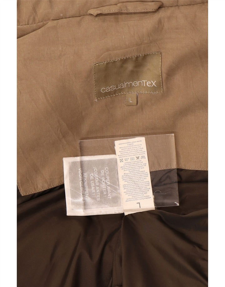 VINTAGE Wattierte Herrenweste UK 40 Large Beige Polyester