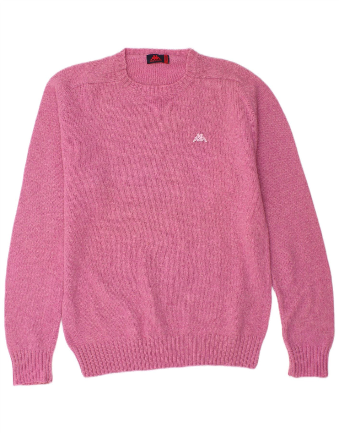 KAPPA Herren-Pullover mit Rundhalsausschnitt, große rosa Wolle