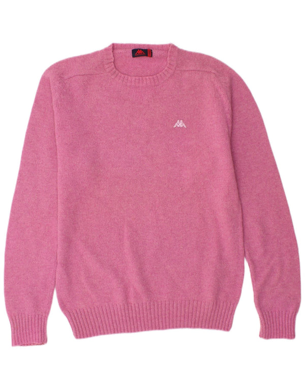 KAPPA Herren-Pullover mit Rundhalsausschnitt, große rosa Wolle