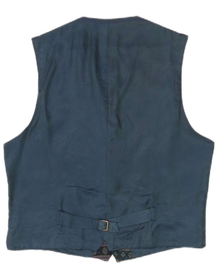 Vintage Herren Weste XL Marineblau Geometrisch Polyester