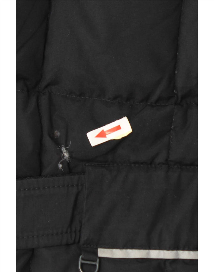 Vintage Damen Wattierte Jacke IT 48 XL Schwarz Polyamid