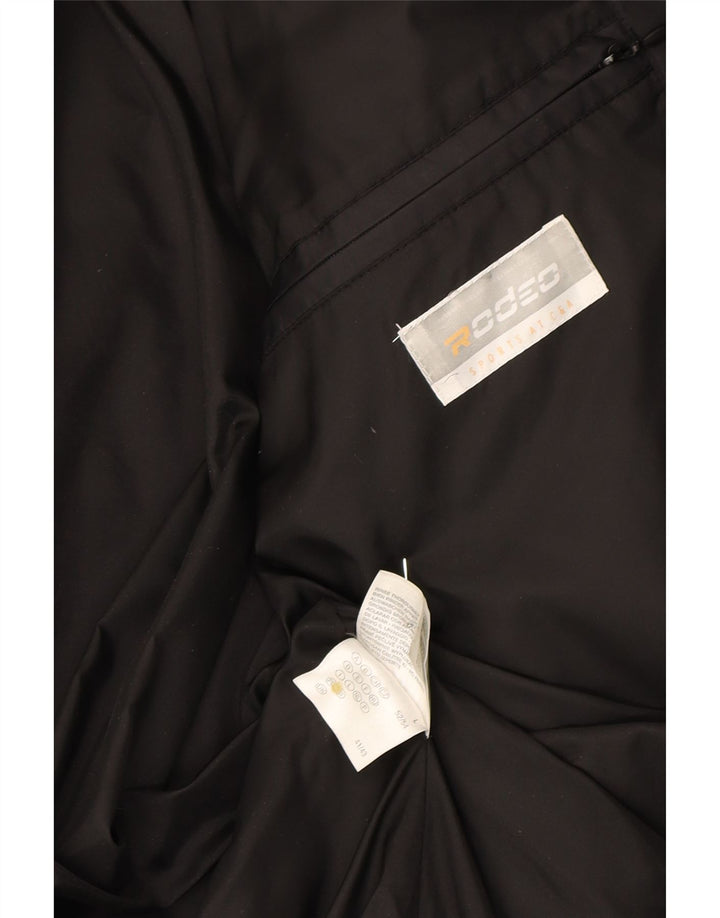RODEO Mens Padded Jacket Size 41/43 Large Black Nylon Vintage Rodeo and Second-Hand Rodeo from Messina Hembry 