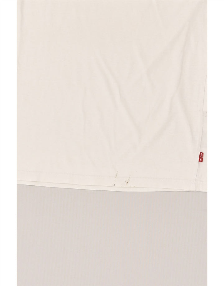 LEVI'S Womens Graphic T-Shirt Top UK 2 2XS Off White | Vintage Levi's | Thrift | Second-Hand Levi's | Used Clothing | Messina Hembry 