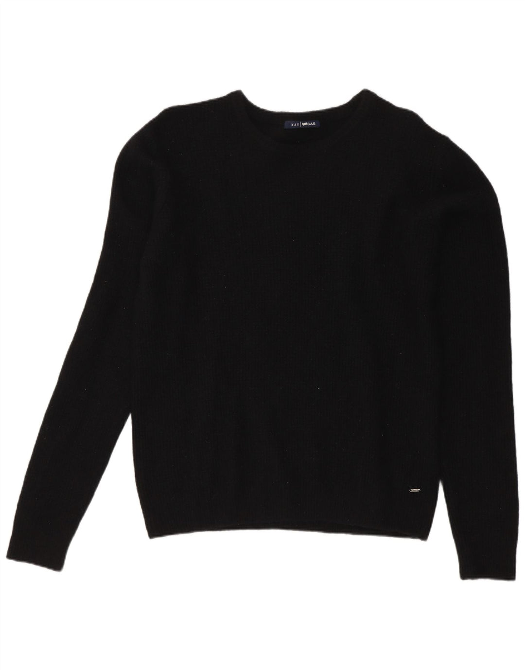 Gas Herren-Pullover mit Rundhalsausschnitt, mittelgroß, Schwarz