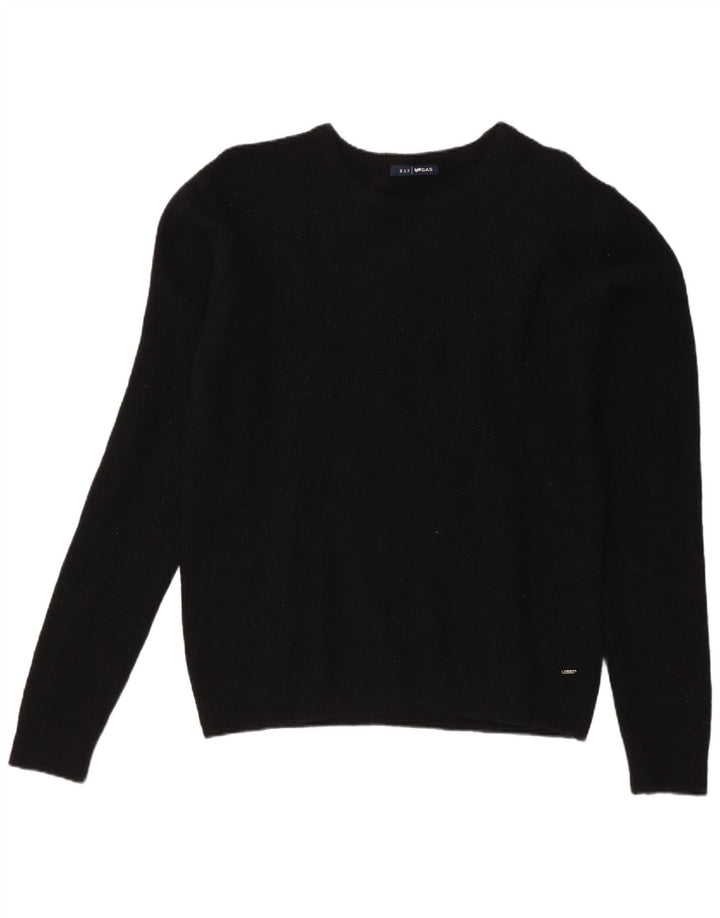 Gas Herren-Pullover mit Rundhalsausschnitt, mittelgroß, Schwarz