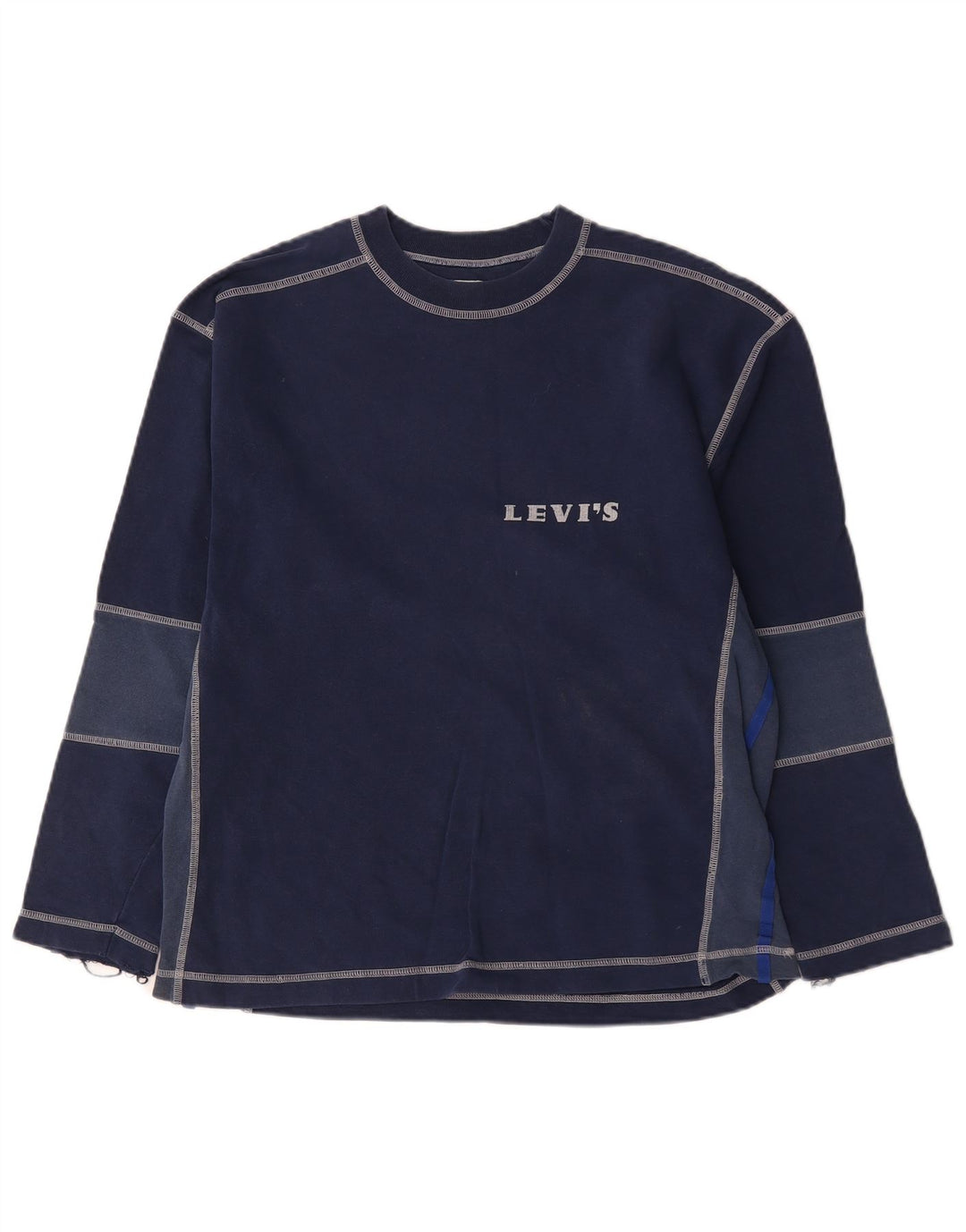 Levi's Herren-Oberteil, langärmelig, mittelgroß, marineblau, Colourblock-Baumwolle