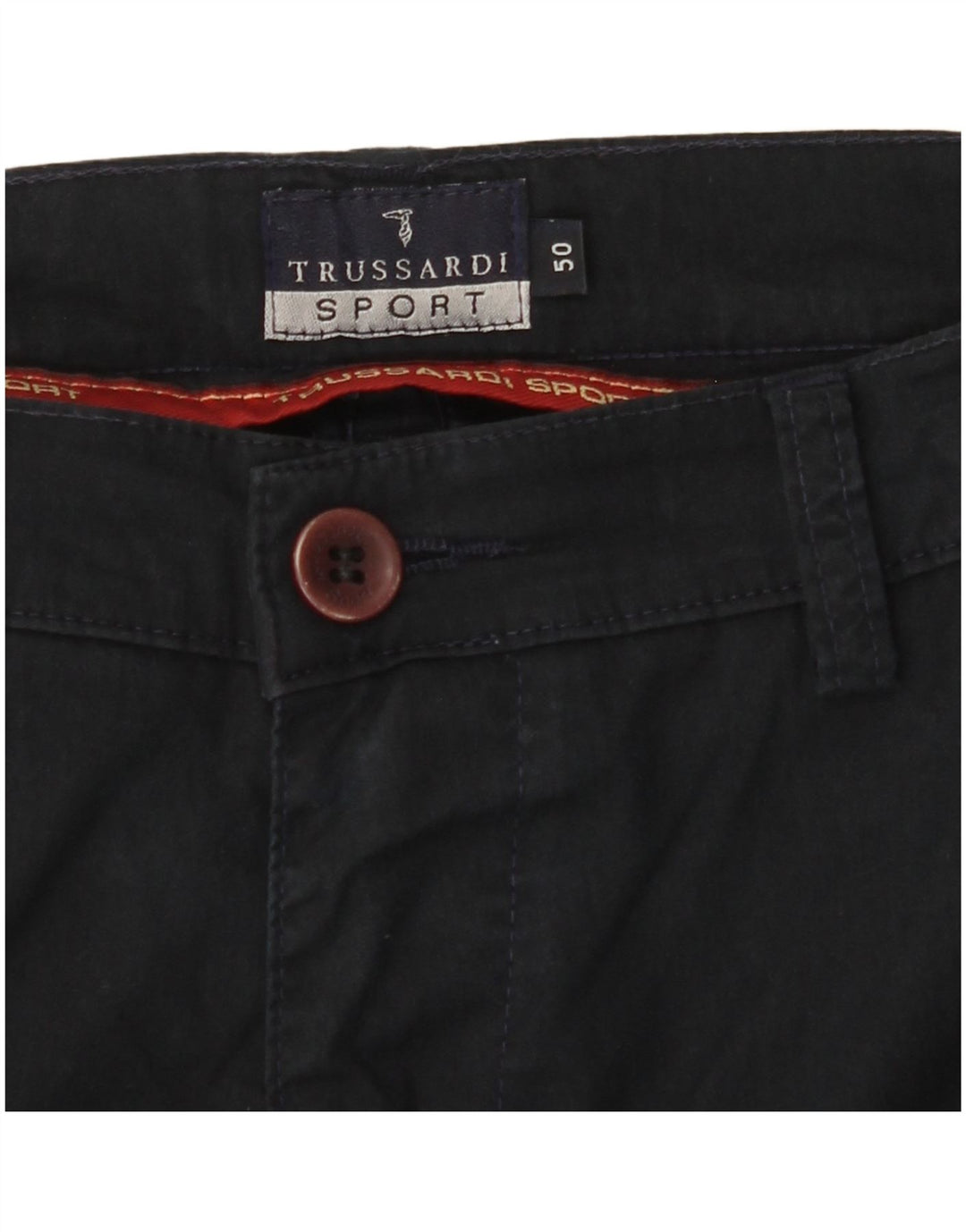 TRUSSARDI Herren gerade Chinohose IT 50 Large W30 L31 Marineblau