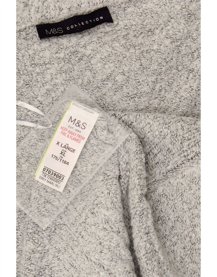MARKS & SPENCER Womens Oversized Longline Cardigan Sweater UK 18 XL Grey Vintage Marks & Spencer and Second-Hand Marks & Spencer from Messina Hembry 