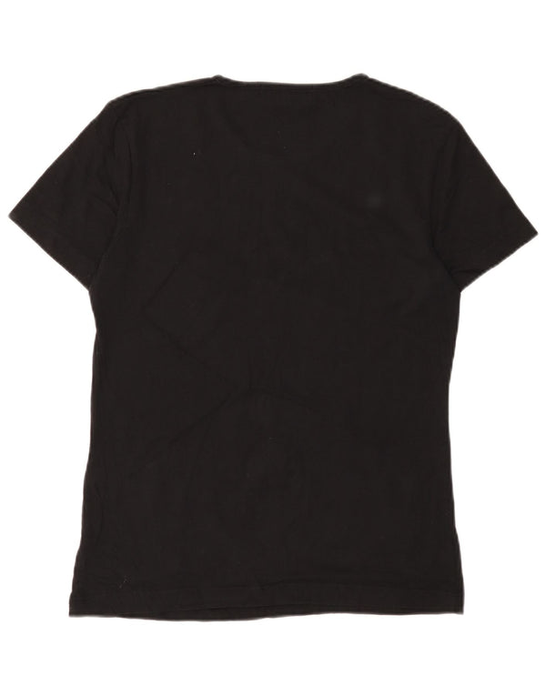 CALVIN KLEIN JEANS Damen Grafik T-Shirt Top UK 14 Large Schwarz