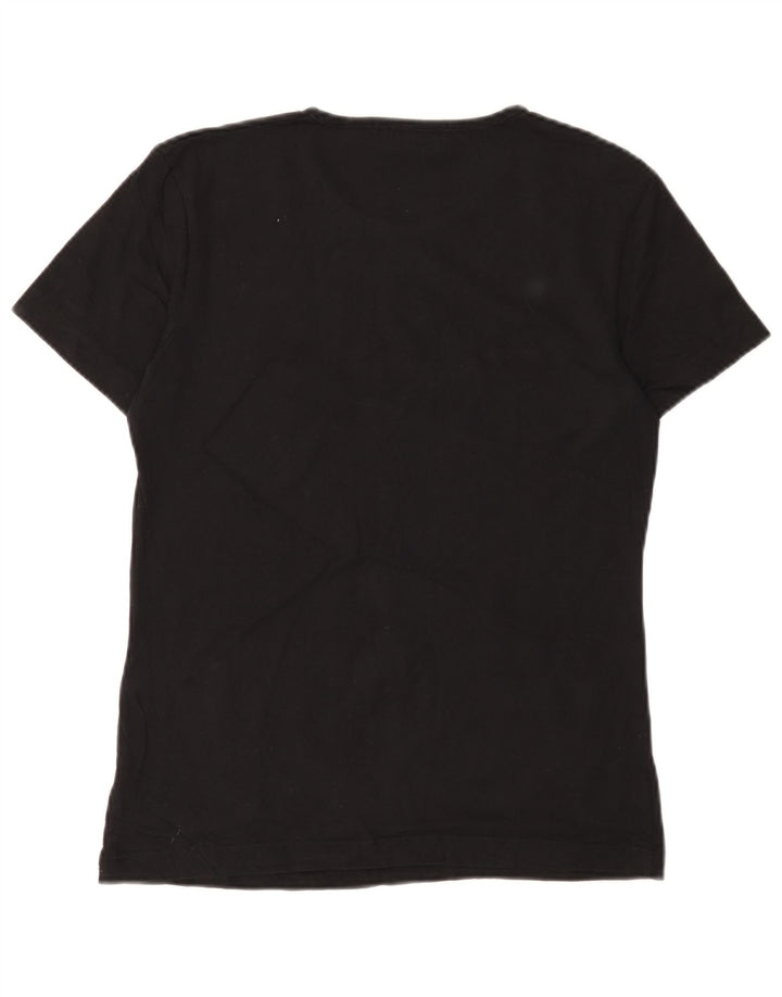 CALVIN KLEIN JEANS Damen Grafik T-Shirt Top UK 14 Large Schwarz