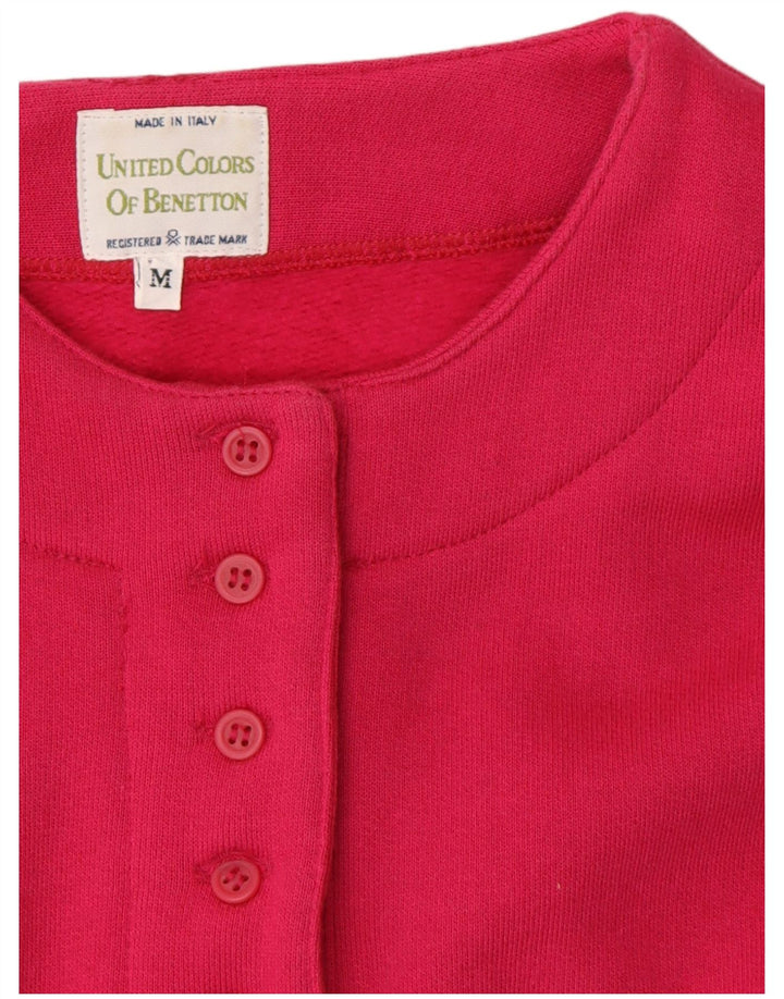 Benetton Damen Sweatshirt-Pullover UK 14 Mittelrosa