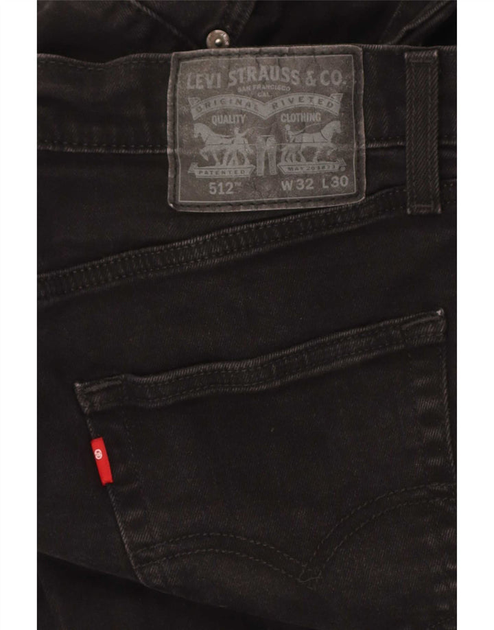 Levi's Herren 512 Slim Jeans W32 L30 schwarze Baumwolle