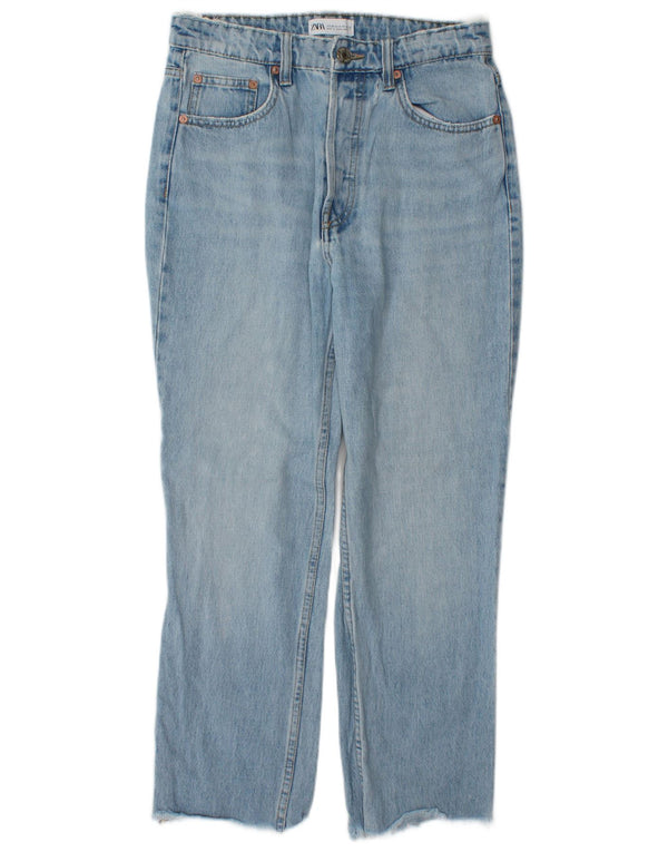 Zara Damen Straight Jeans EU 38 Small W28 L26 Blaue Baumwolle