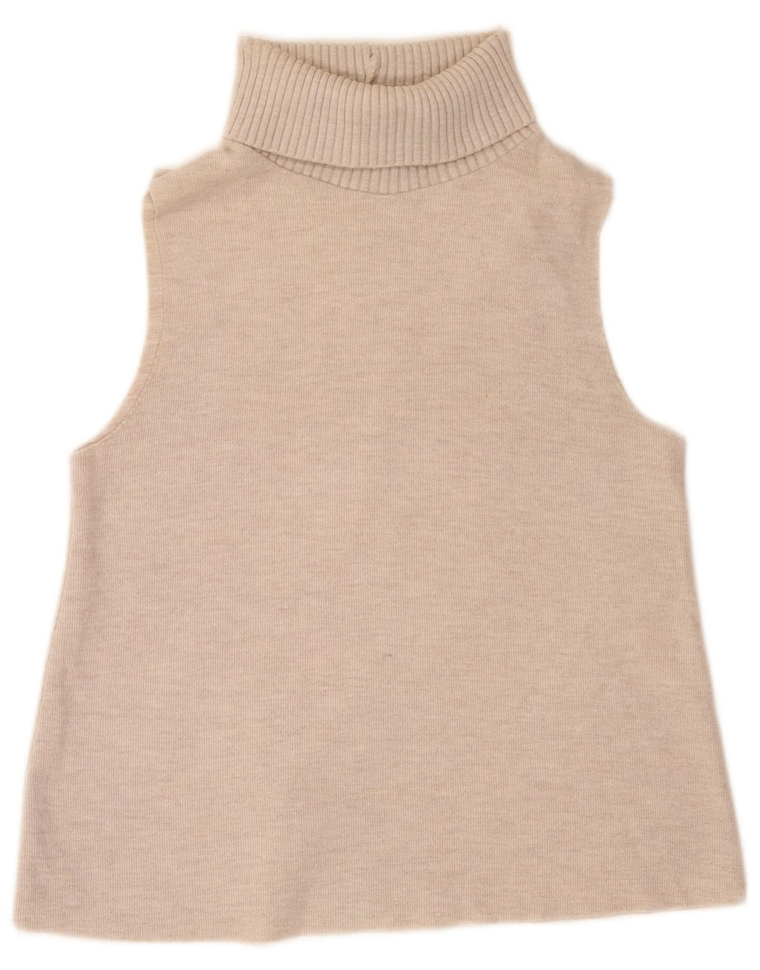 Zara Damen Rollkragen-Trägershirt UK 12 Mittelbeige