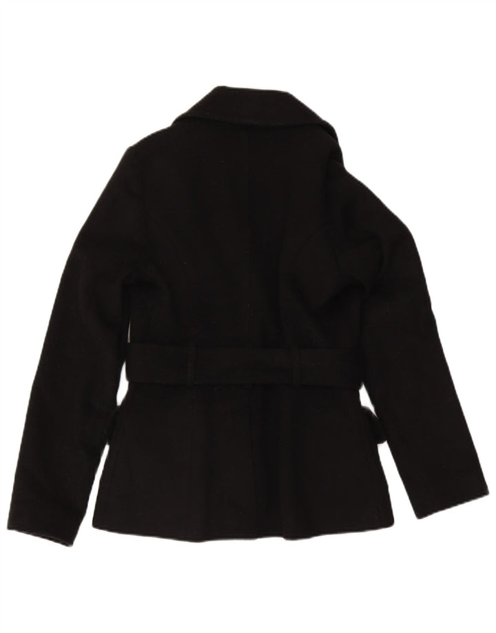 Massimo Dutti Damen 2-Knopf-Blazerjacke EU 36 XS Schwarze Wolle