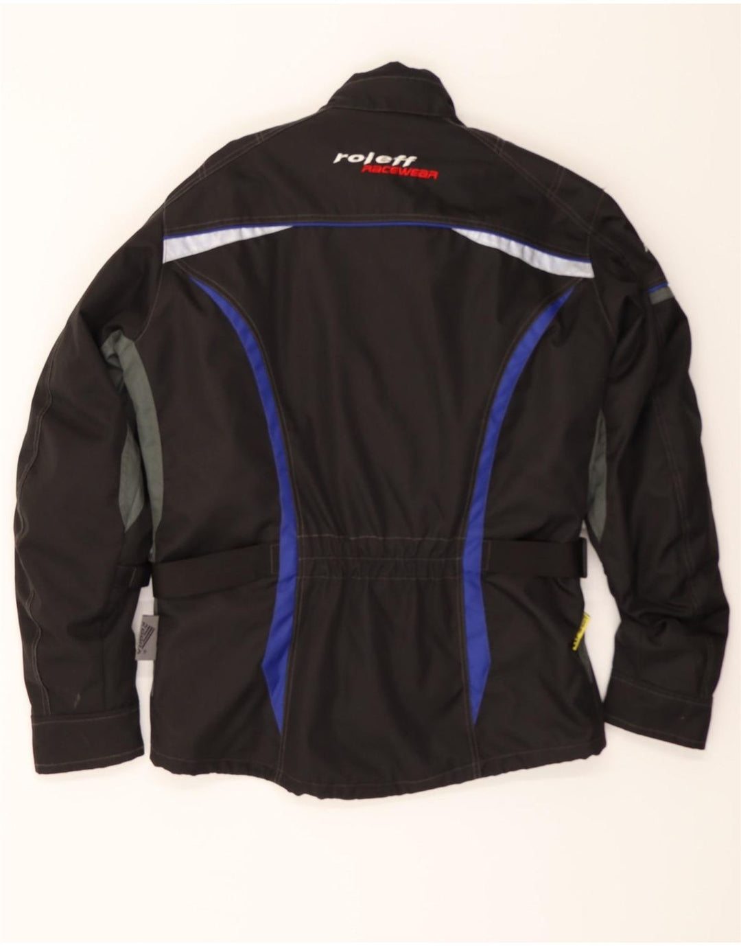 ROLEFF Mens Racer Jacket UK 38 Medium Black Colourblock Vintage ROLEFF and Second-Hand ROLEFF from Messina Hembry 