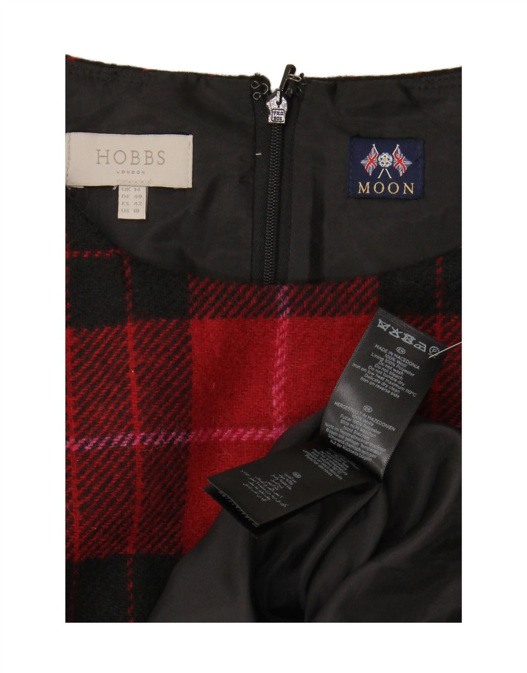 HOBBS Ärmelloses Etuikleid für Damen, Gr. 44, Größe L, rot kariert