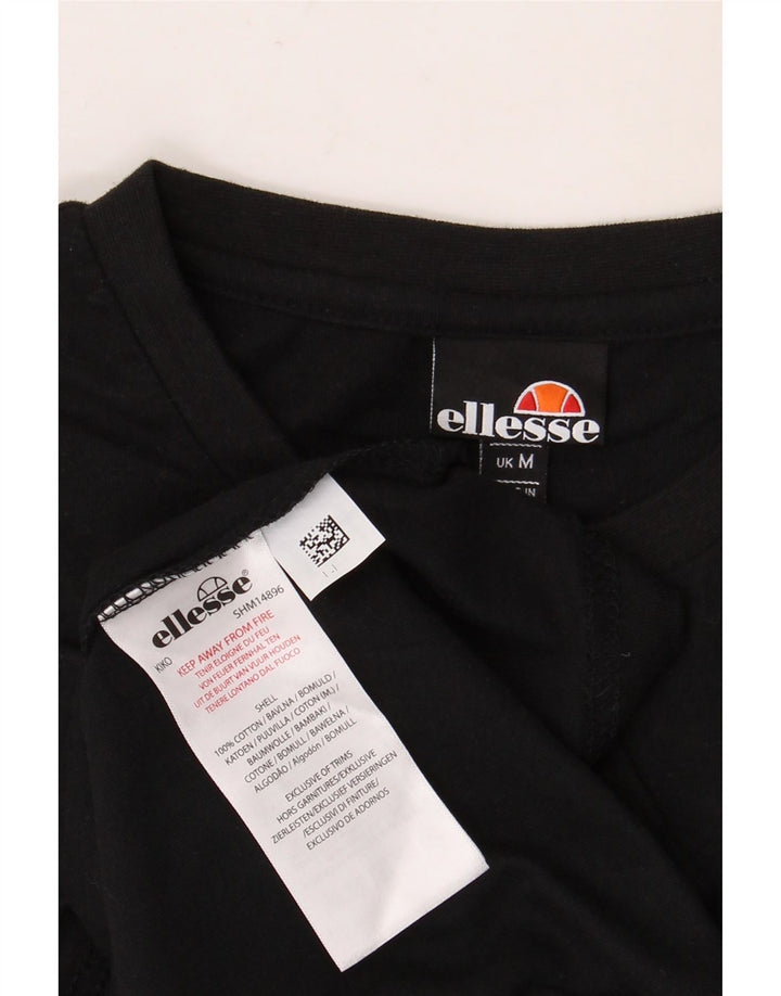 ELLESSE Herren Grafik-T-Shirt-Oberteil aus mittelschwarzer Baumwolle