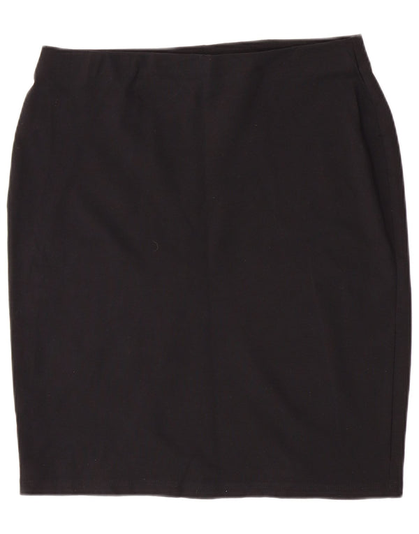 Marks & Spencer Damen Bleistiftrock UK 14 Large W32 Schwarze Viskose