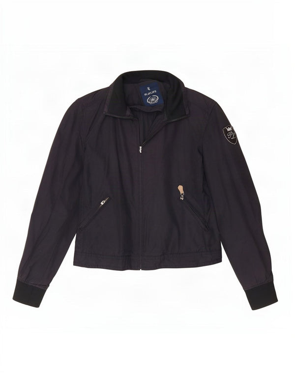 Playlife Damen Bomberjacke UK 16 Large Marineblaue Baumwolle