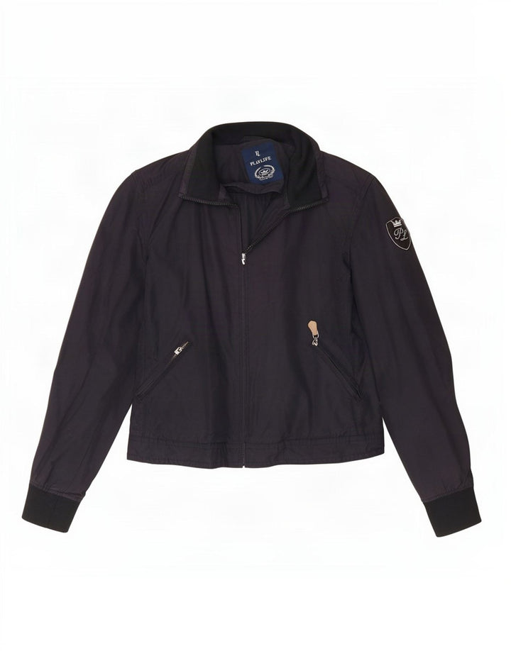 Playlife Damen Bomberjacke UK 16 Large Marineblaue Baumwolle