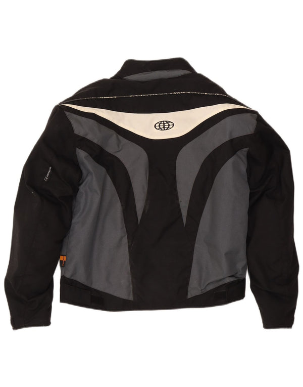 Vintage Mens Racer Jacket UK 36 Small Black Colourblock Polyamide