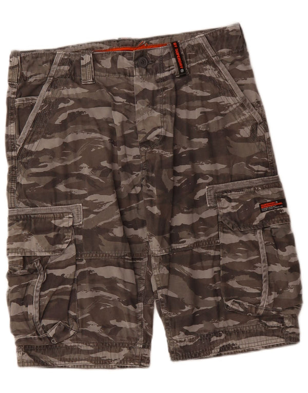 SUPERDRY Herren-Cargoshorts W31, mittlere Khaki-Camouflage-Baumwolle