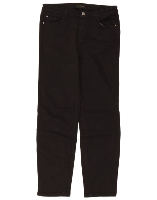 Massimo Dutti Damen Gerade Freizeithose EU 38 Small W28 L28 Schwarz
