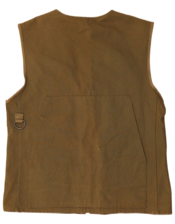 Vintage Herren Graphic Utility Gilet UK 36 Small Khaki