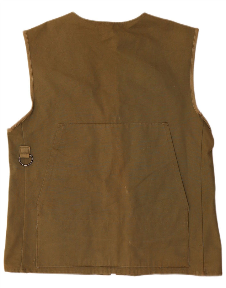 Vintage Herren Graphic Utility Gilet UK 36 Small Khaki