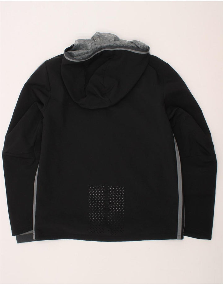 ADIDAS Boys Climacool Hooded Rain Jacket 9-10 Years Black Polyester