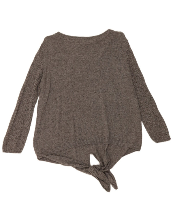 Fat Face Womens Boat Neck Jumper Sweater UK 16 Large Grey Cotton