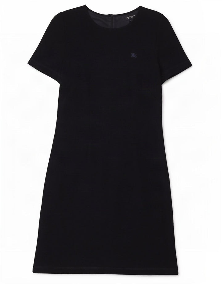 Burberry Damen-Basic-Kleid mit kurzen Ärmeln, IT 42, mittlere marineblaue Wolle