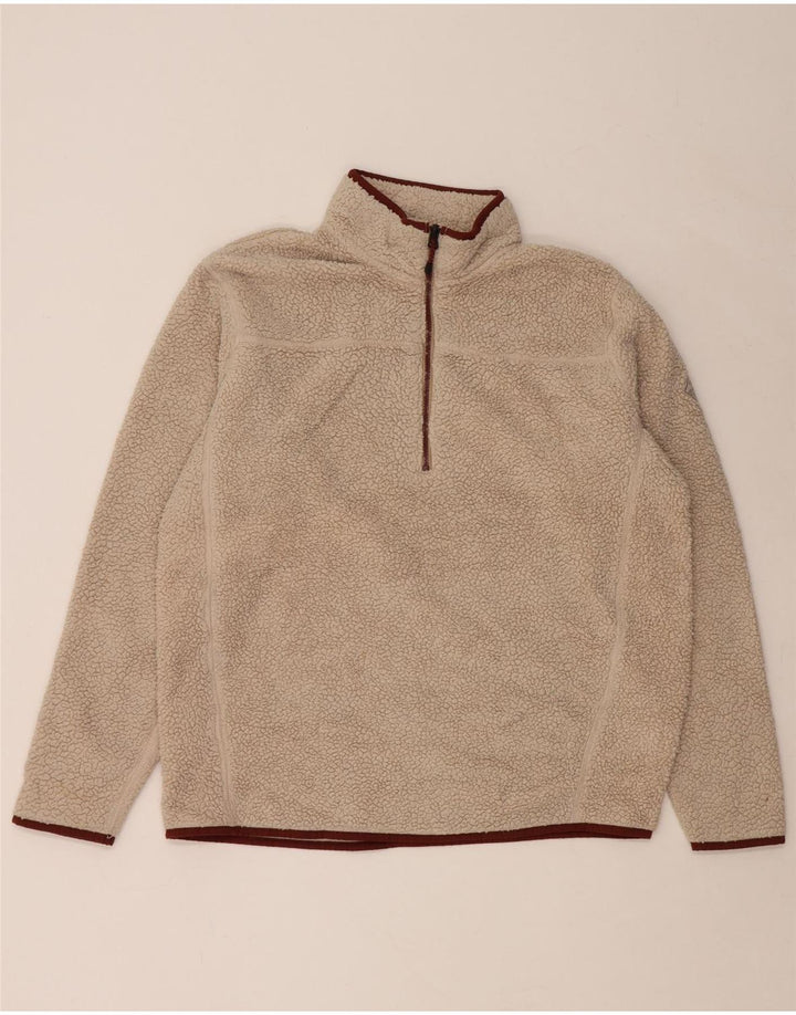 Eddie Bauer Herren-Fleecepullover mit Reißverschluss am Hals, groß, beige, Polyester